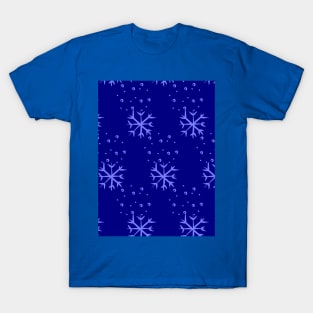 Blue snowflakes. Christmas winter T-Shirt